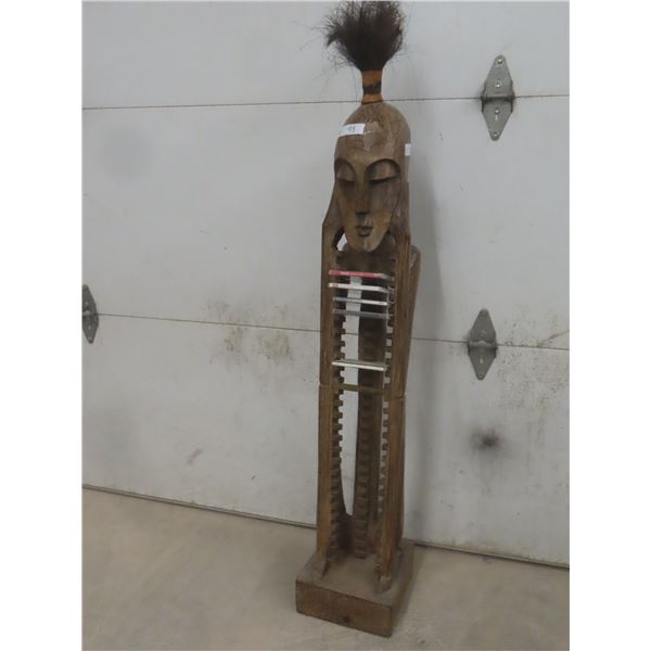 Unique Hand-Carved 57" Tall Sculpture for Holding CDs