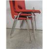 Image 11 : Six Orange Plastic Stacking Chairs