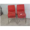 Image 1 : Six Orange Plastic Stacking Chairs