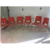 Image 2 : Six Orange Plastic Stacking Chairs