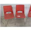 Image 5 : Six Orange Plastic Stacking Chairs