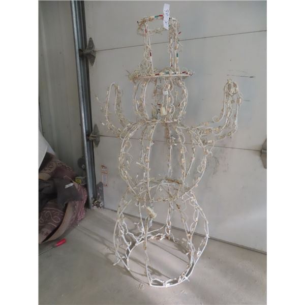 Wire-Framed Free-Standing Snowman with Lights (49" Tall)
