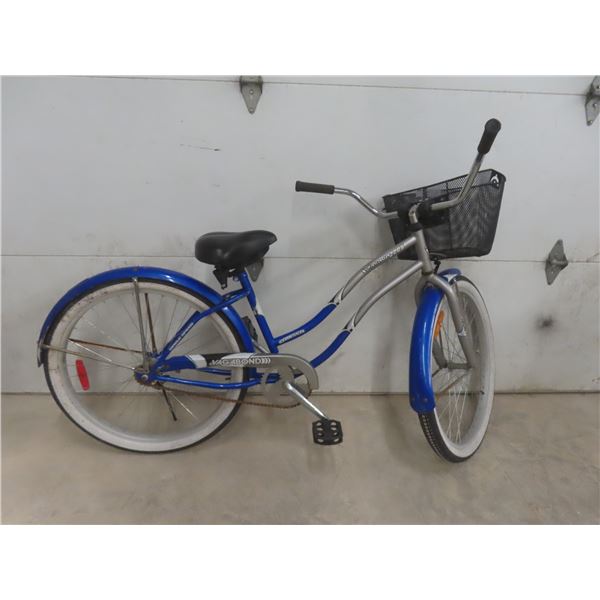 Vagabond Pedal Bike with Parcel Carrier and White Wood Trim (26" High)