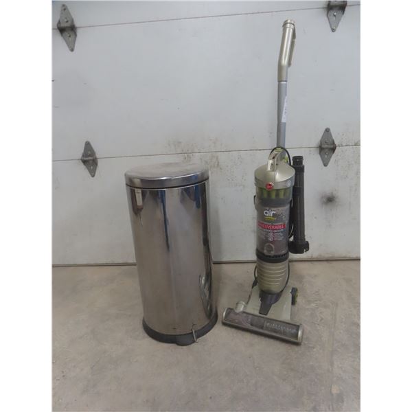Tall Garbage Can and Hoover Air Sprint Vacuum