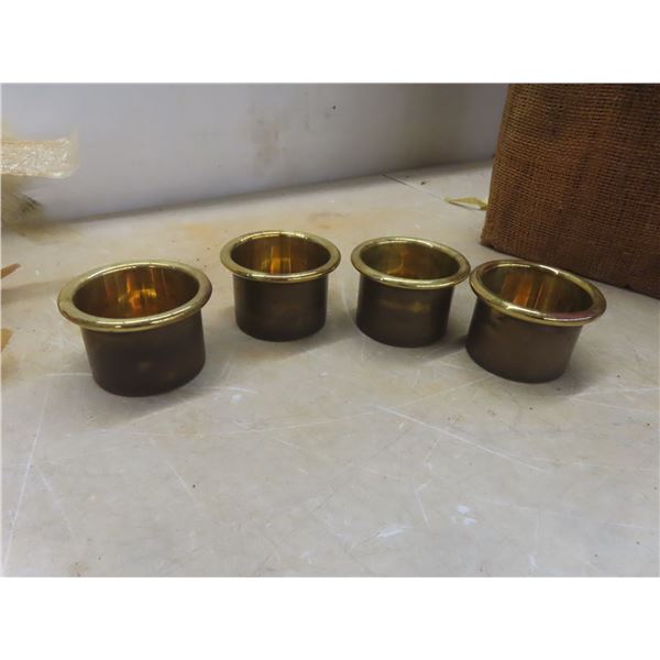 Over Sixty Crystal Casino Brass Trays Including Chip Tray, Cup Holder, and Ashtray Holders