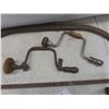 Image 3 : Vintage Tools Including Bow Saw, Manual Drills, Hay Knife, and More