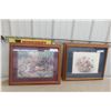 Image 1 : Pair of Prints in Solid Oak Frames (19" × 23")