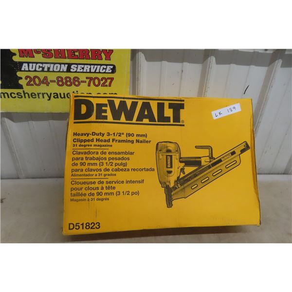Unopened Heavy-Duty DeWalt 3½" Clipped-Head Framing Nailer with 31° Magazine