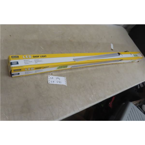 Unopened 5,000-Lumen LED Shop Light with Hanging Hooks, Chains, and 45" Linking/Power Cable