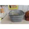 Image 2 : Large Antique Galvanized Wash Basin and Unused Vintage Wicker Picnic Basket with Complete Dish and