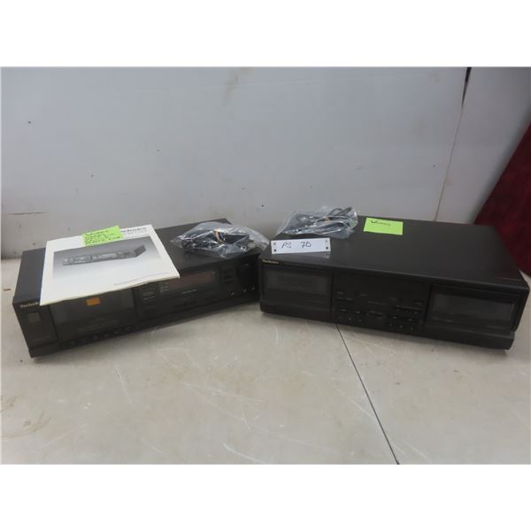 Two Technics Cassette Decks (Models RS-TR170 and RS-B107); Both Work; One Needs Belt for Rewind