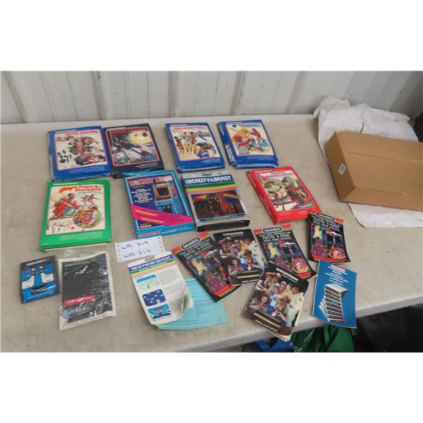 Ten Mattel Intellivision Games Including Space Armada, NBA Basketball, Auto Racing, and More