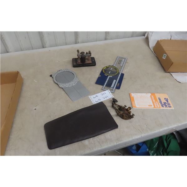 Two Antique Morse Code Telegraphs and Two AERO Gauges