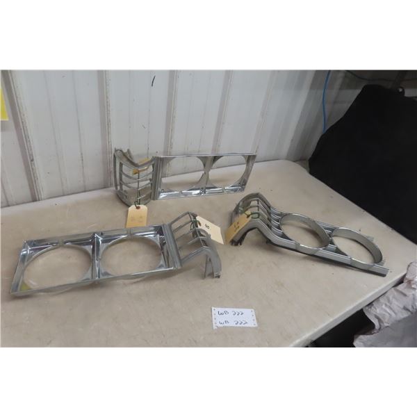 Three 1970s Ford/Mercury Chrome Headlight Bezels