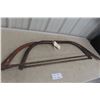 Image 1 : Two Large Vintage Buck Saws with Three Axes, Including One Welland Vale