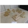 Image 1 : Eight Vintage Ruffled Glass Light Shades (One Plastic)