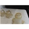 Image 2 : Eight Vintage Ruffled Glass Light Shades (One Plastic)