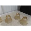 Image 3 : Eight Vintage Ruffled Glass Light Shades (One Plastic)
