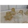 Image 4 : Eight Vintage Ruffled Glass Light Shades (One Plastic)