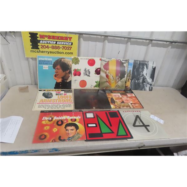 Ten Vintage Rock ’N’ Roll Records Including Dylan, Cream, Foreigner, Elvis, and Split Enz