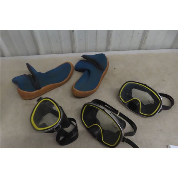 Three Healthways Tempered Glass Snorkeling Masks with Boots