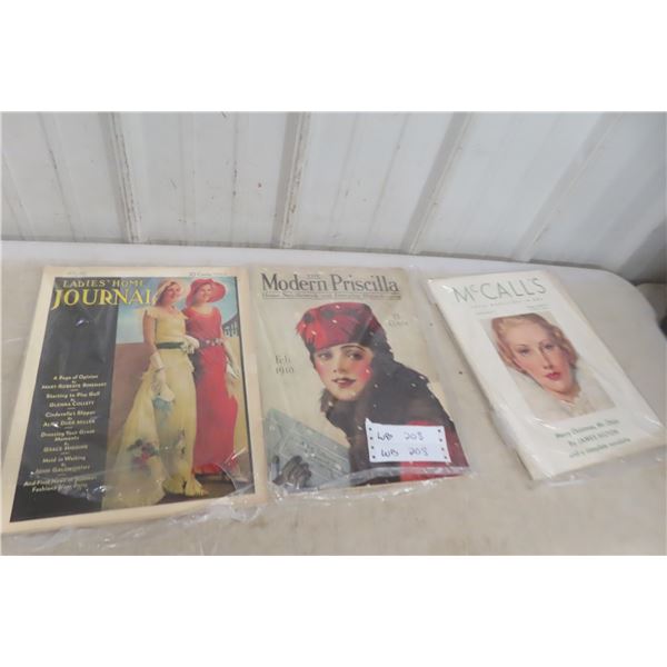 Three 1930s Women’s Journal Magazines with Great Ads and Photos