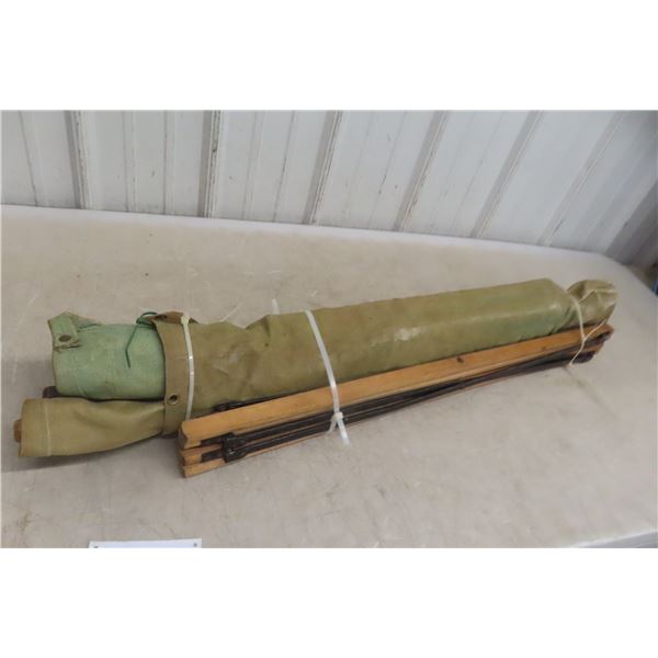 Vintage Military Canvas Sleeping Cot (Circa 1940s)