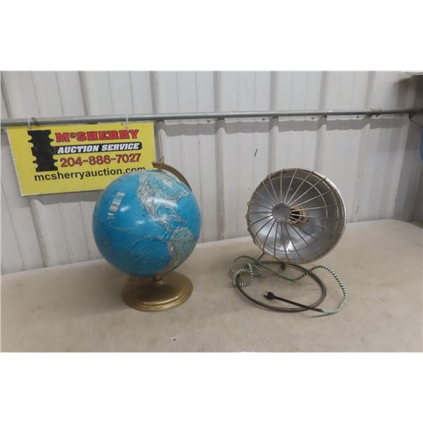 Vintage Working Standard Appliance Co. Heater and World Globe