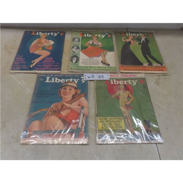 Five 1930s Liberty Magazines with Great Ads and Photos