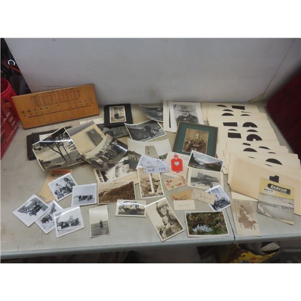 Collection of Antique Postcards, Pictures, General Store Products, and More