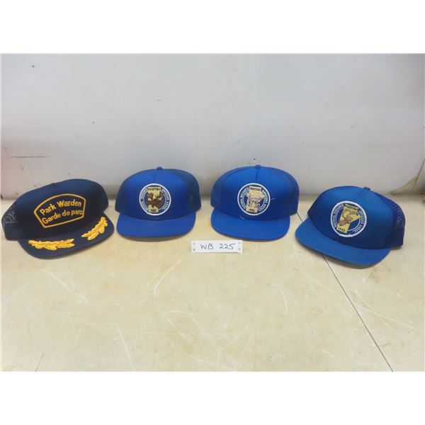 Four Vintage Conservation and Park Warden Snapback Caps