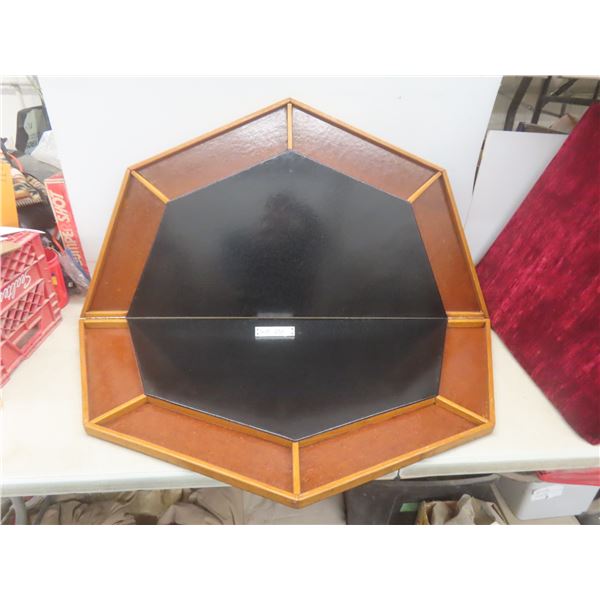 Antique Portable Foldable Poker Table, Lay-On Style, 48" x 48" When Opened