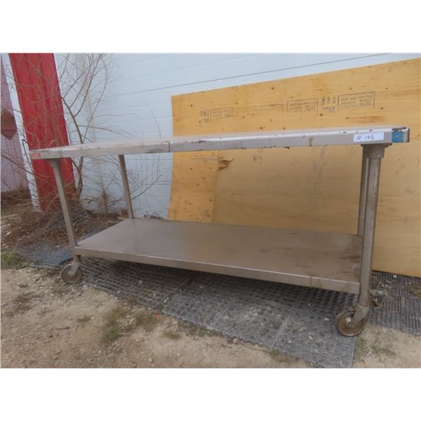 Stainless Steel Rolling Table, 34" x 30" x 72"
