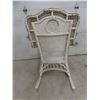 Image 4 : White Wicker Rocking Chair, Ornate Circular Back Motif, Openwork Sides, Rolled Arms