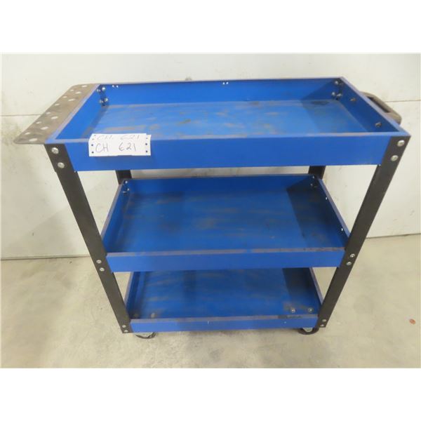 Rolling Metal Service Cart, 14" x 28" x 30"