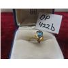 Image 1 : 10K Gold and Natural Blue Topaz Ring, Size 7, Approx Weight 2g