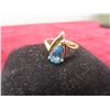 Image 3 : 10K Gold and Natural Blue Topaz Ring, Size 7, Approx Weight 2g