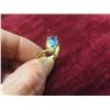 Image 5 : 10K Gold and Natural Blue Topaz Ring, Size 7, Approx Weight 2g