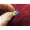 Image 6 : 10K Gold and Natural Blue Topaz Ring, Size 7, Approx Weight 2g