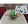 Image 1 : 14K Gold Ring With Jadeite Jade, Size 7, With Appraisal (Total Weight 3.60 g, Replacement Value