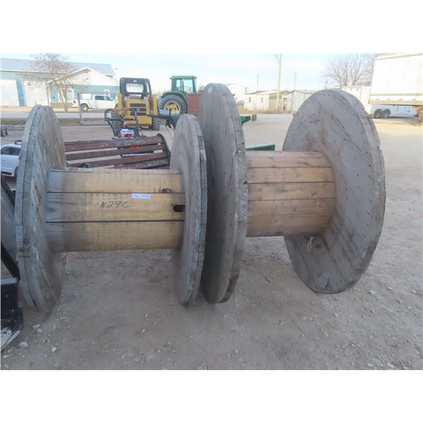 Two Empty Wood Spools, 42" and 48", for Repurposing