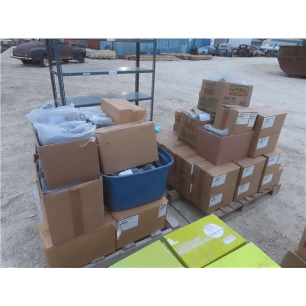 2 Pallets of Coaxial Cable, Rubber and Plastic Hangers, Grommets, and Clamps (New)