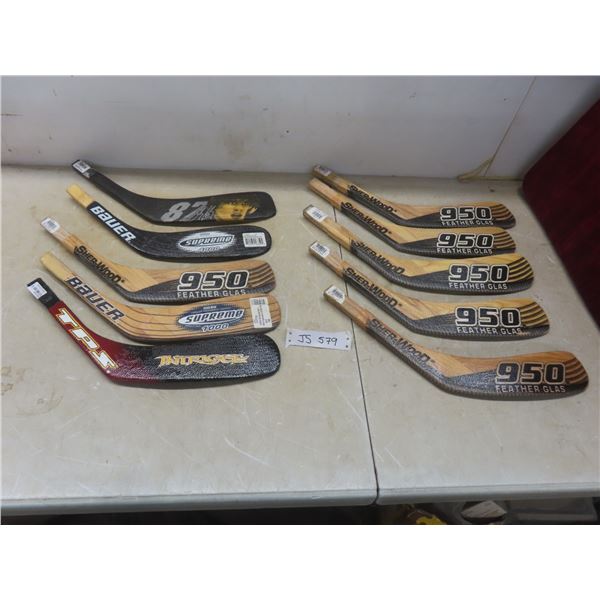 Ten Right-Handed Hockey Stick Replacement Blades