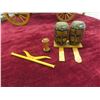 Image 6 : Vintage Wooden Wagon Lamp, 13" x 20" x 8"