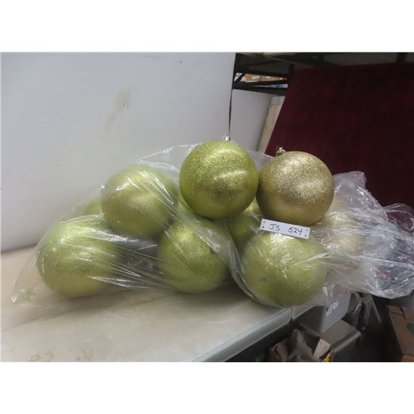 Fifteen Extra-Large Christmas Balls, 8" Wide