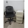 Image 1 : Office Chair and Storage Drawer Set - Black Chair, 3-Drawer Organizer