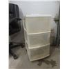Image 6 : Office Chair and Storage Drawer Set - Black Chair, 3-Drawer Organizer
