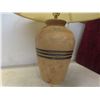 Image 2 : Lamp - Ceramic Base, Unique Textured Pattern, Fabric Shade 27" Tall