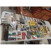 Image 1 : Painting Supplies Including Brushes, Scrapers, Trowels, Knives, Glue Gun, Duct Tape, Hammers, and