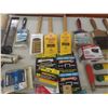 Image 6 : Painting Supplies Including Brushes, Scrapers, Trowels, Knives, Glue Gun, Duct Tape, Hammers, and